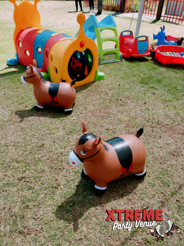 Kiddies play area with colourful play equipment