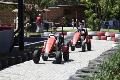 Pedal cars on the outdoor track